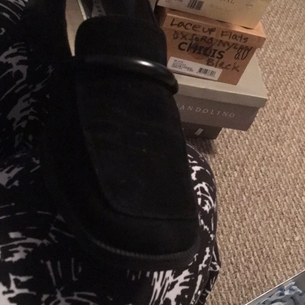 NWT,NIB,BlackSuedeLoafer styleflats,comfort footbeds,non slip bottoms,by Caressa